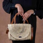 Merzouga Straw Bag – Handmade Palm Leaf Bag with Camel Leather