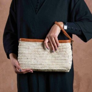 Marrakech Zipper Strap Bag – Handmade Rectangular Palm Leaf