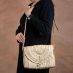 Natural Straw Closure Bag – Handmade Palm Leaf Bag