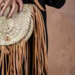 Bohemian Fringe Straw Bag – Natural Doum Palm Bag with Leather
