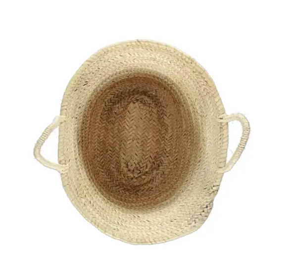 French Market Basket – Handwoven Moroccan Palm Leaf Tote