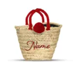 French Market Basket – Handwoven Moroccan Palm Leaf Tote