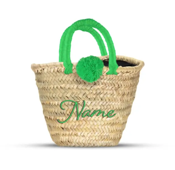 French Market Basket – Handwoven Moroccan Palm Leaf Tote