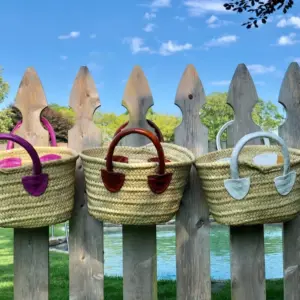 Mini French Market Tote – Handmade Straw Bag with Alligator