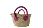 Mini French Market Tote – Handmade Straw Bag with Alligator
