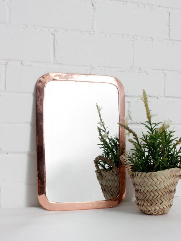 Vintage Moroccan Brass Mirror – Handmade Wall Mirror in Gold