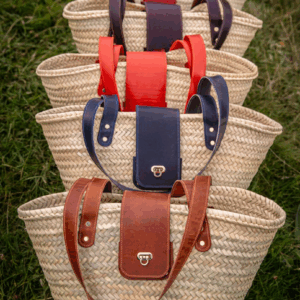 Luxury Personalized Wicker Tote Bag – Handcrafted Leather