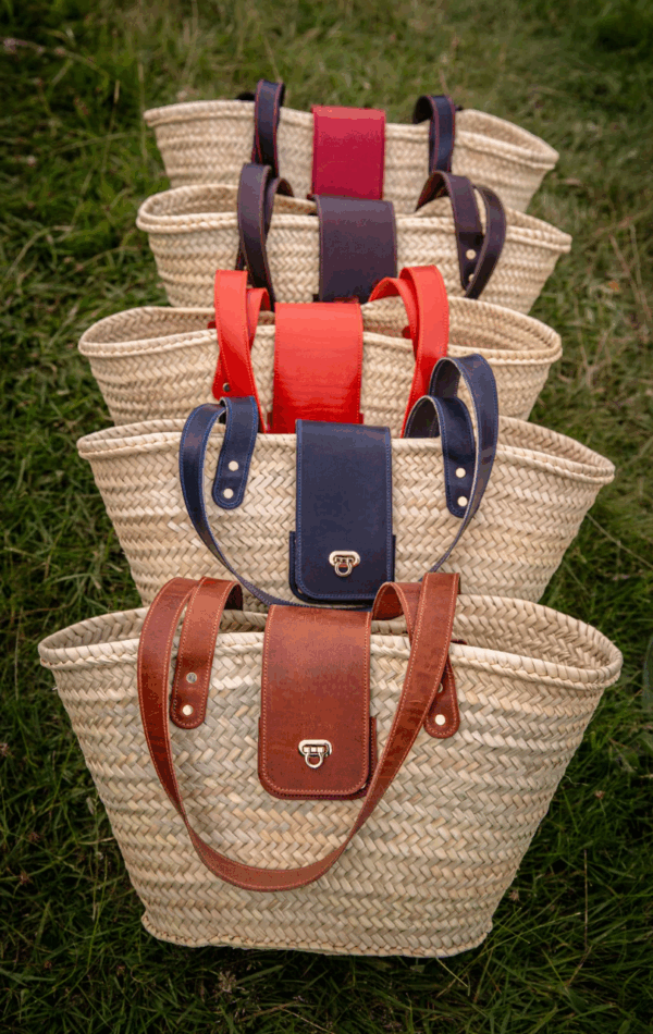 Luxury Personalized Wicker Tote Bag – Handcrafted Leather