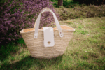 Luxury Personalized Wicker Tote Bag – Handcrafted Leather