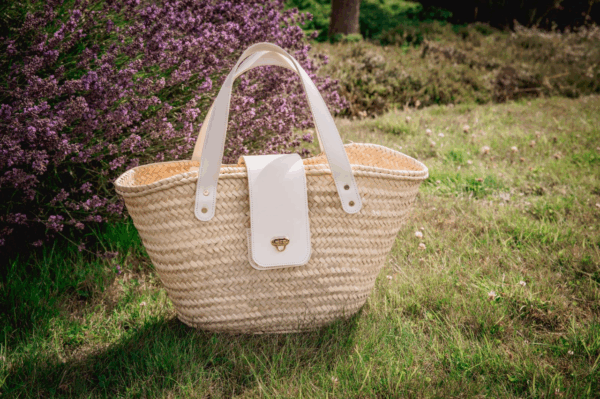Luxury Personalized Wicker Tote Bag – Handcrafted Leather