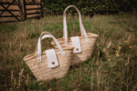 Luxury Personalized Wicker Tote Bag – Handcrafted Leather