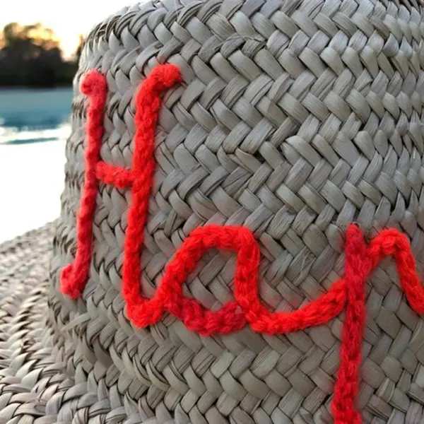 Customisable Straw Hat – Handwoven Summer Hat with Personalised Text