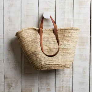 The New Yorker – French Market Basket | Dual Leather Handles