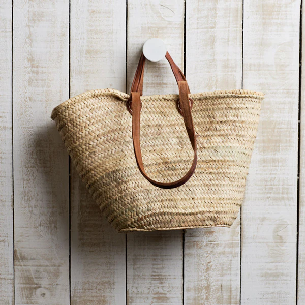 The New Yorker – French Market Basket | Dual Leather Handles