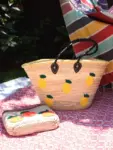 Midi Lemon Zest Raffia Shopper – Handwoven Straw Tote