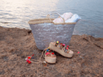 Sequins Palm Basket – Handmade Glam Basket with Gold or Silver Sequins