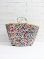 Sequins Palm Basket – Handmade Glam Basket with Gold or Silver Sequins