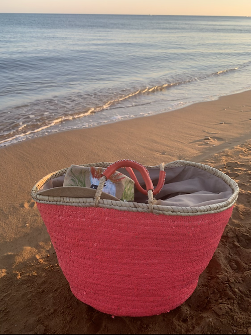 Sequins Palm Basket – Handmade Glam Basket with Gold or Silver Sequins