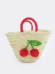Petit Boho Cherry Raffia Bag – Handmade Mini Straw Tote