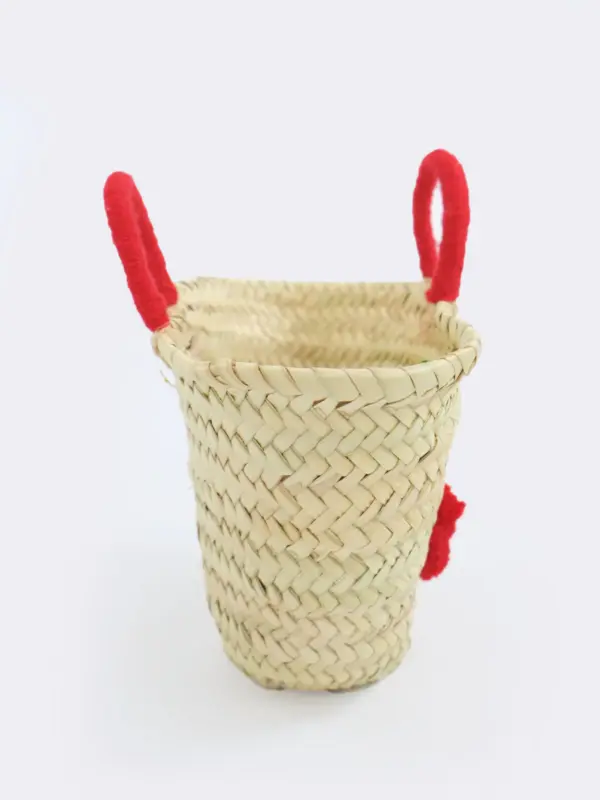 Petit Boho Cherry Raffia Bag – Handmade Mini Straw Tote