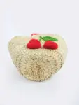 Petit Boho Cherry Raffia Bag – Handmade Mini Straw Tote