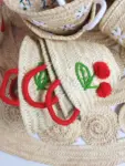 Petit Boho Cherry Raffia Bag – Handmade Mini Straw Tote