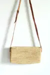 Pompom Raffia Crossbody – Handmade Natural Raffia Bag