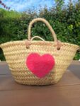 Small Heart-Shaped Wicker Basket – Handwoven Decorative Bask