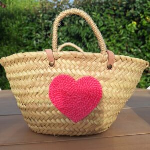 Small Heart-Shaped Wicker Basket – Handwoven Decorative Bask