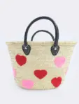 Raffia Cherry Shopper – Handmade Straw Tote with Cherry Embr