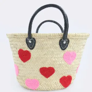 Raffia Cherry Shopper – Handmade Straw Tote with Cherry Embr