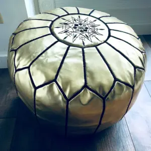 Authentic Moroccan Leather Pouf Ottoman – Handmade