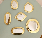 Set of 6 Mini Moroccan Wall Mirrors – Handcrafted Brass Drop & Oval Shapes (Gold Finish)
