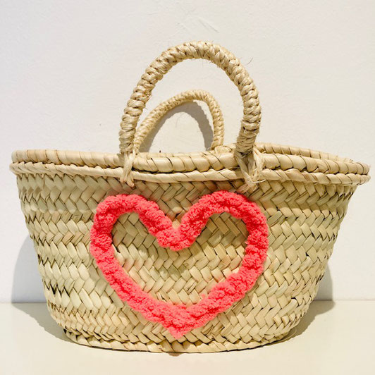 Personalized Mini Basket Bag – Heart with Love Embroidery |