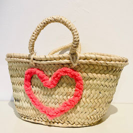 Personalized Mini Basket Bag – Heart with Love Embroidery |