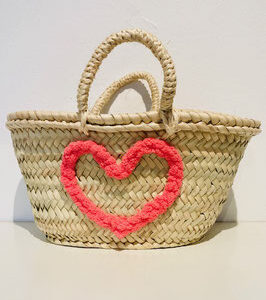 Personalized Mini Basket Bag – Heart with Love Embroidery |