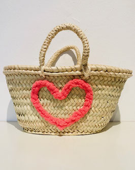 Personalized Mini Basket Bag – Heart with Love Embroidery |