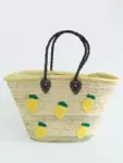 Midi Lemon Zest Raffia Shopper – Handwoven Straw Tote