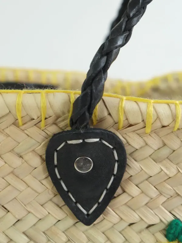 Midi Lemon Zest Raffia Shopper – Handwoven Straw Tote
