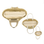 Natural Beach Bag – Luxury Palm Leaf Basket with Leather Patches and handles
