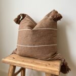 White Pom-Pom Pillow Cover – Handmade Cotton Cushion