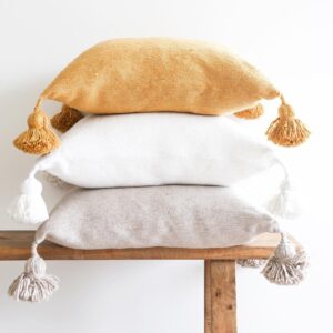 Pom Pom Cushion Cover – 100% Cotton Decorative Pillow