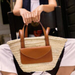 Brown Straw Bag – Luxury Palm Leaf Tote with Leather Handles