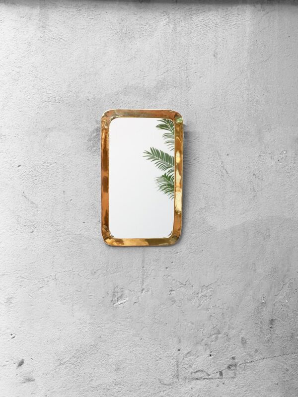 Vintage Moroccan Brass Mirror – Handmade Wall Mirror in Gold