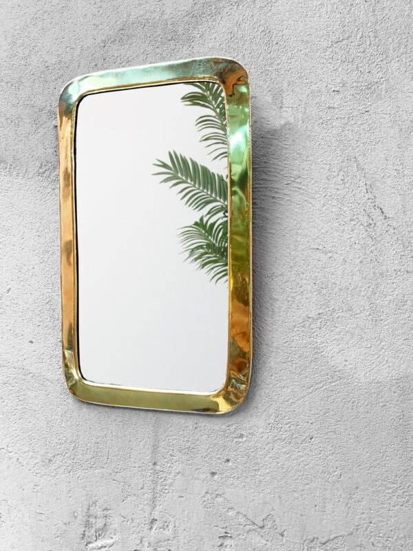 Vintage Moroccan Brass Mirror – Handmade Wall Mirror in Gold