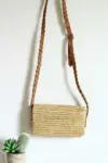 Envelope Raffia Leather Crossbody – Handmade Natural Raffia