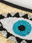 Black Raffia Eye Clutch – Handmade Moroccan Palm Leaf Bag
