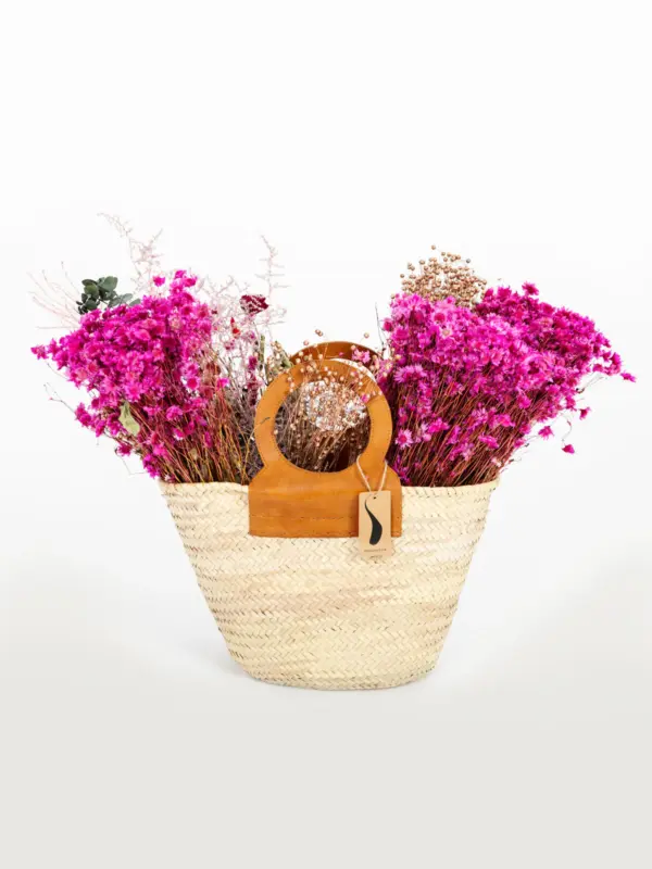 Tan Raffia French Shopper – Round Handle Tote Handmade