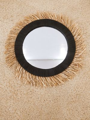 🪞Handmade Moroccan Raffia Mirrors – Natural Boho Wall Decor