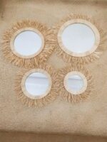 🪞Handmade Moroccan Raffia Mirrors – Natural Boho Wall Decor